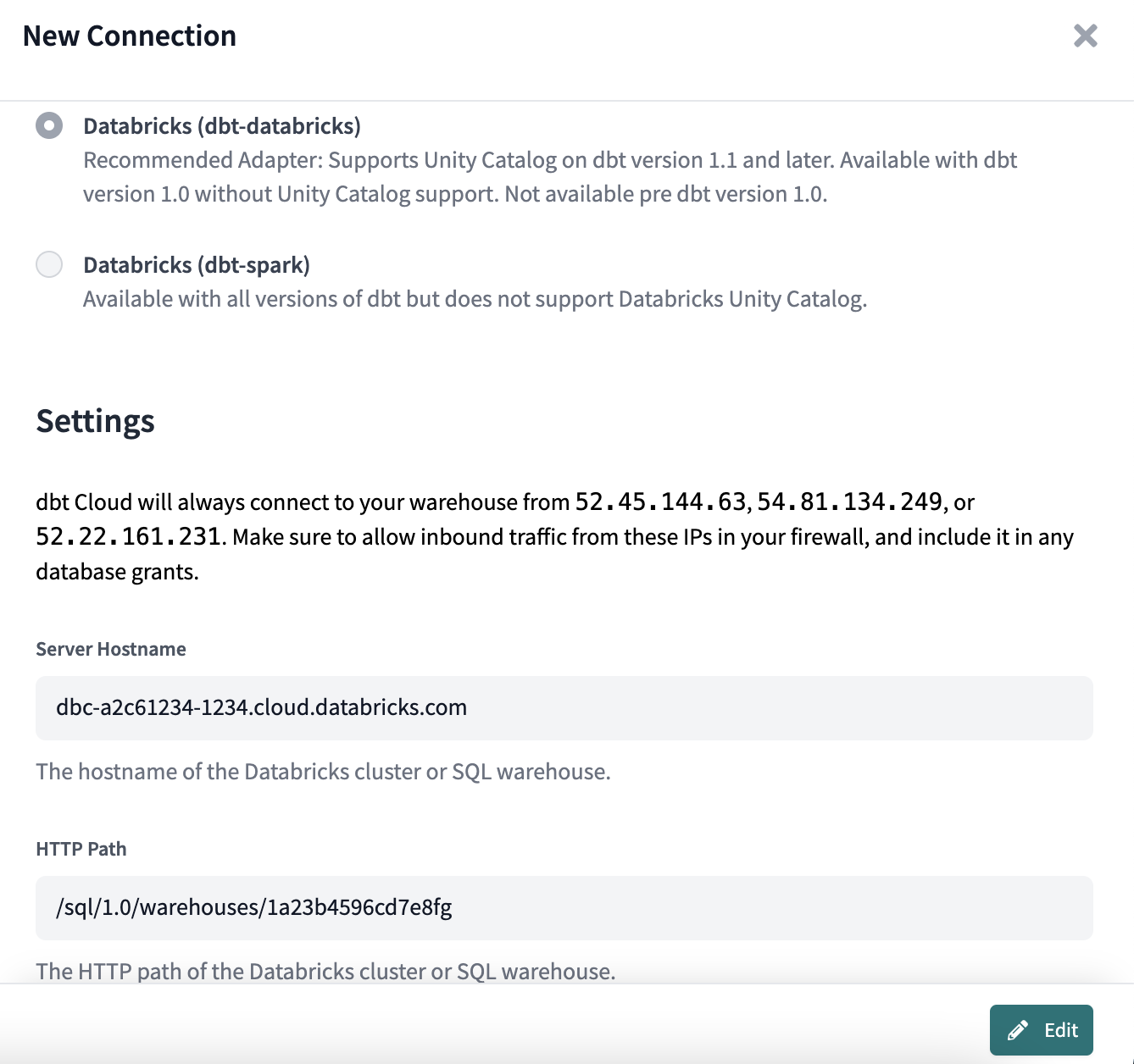 Configuring a Databricks connection using the dbt-databricks adapter Configuring a Databricks connection using the dbt-databricks adapter